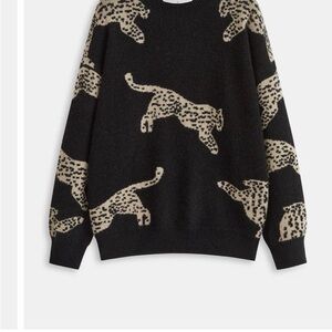 Commense Black and Cream Leopard Sweater